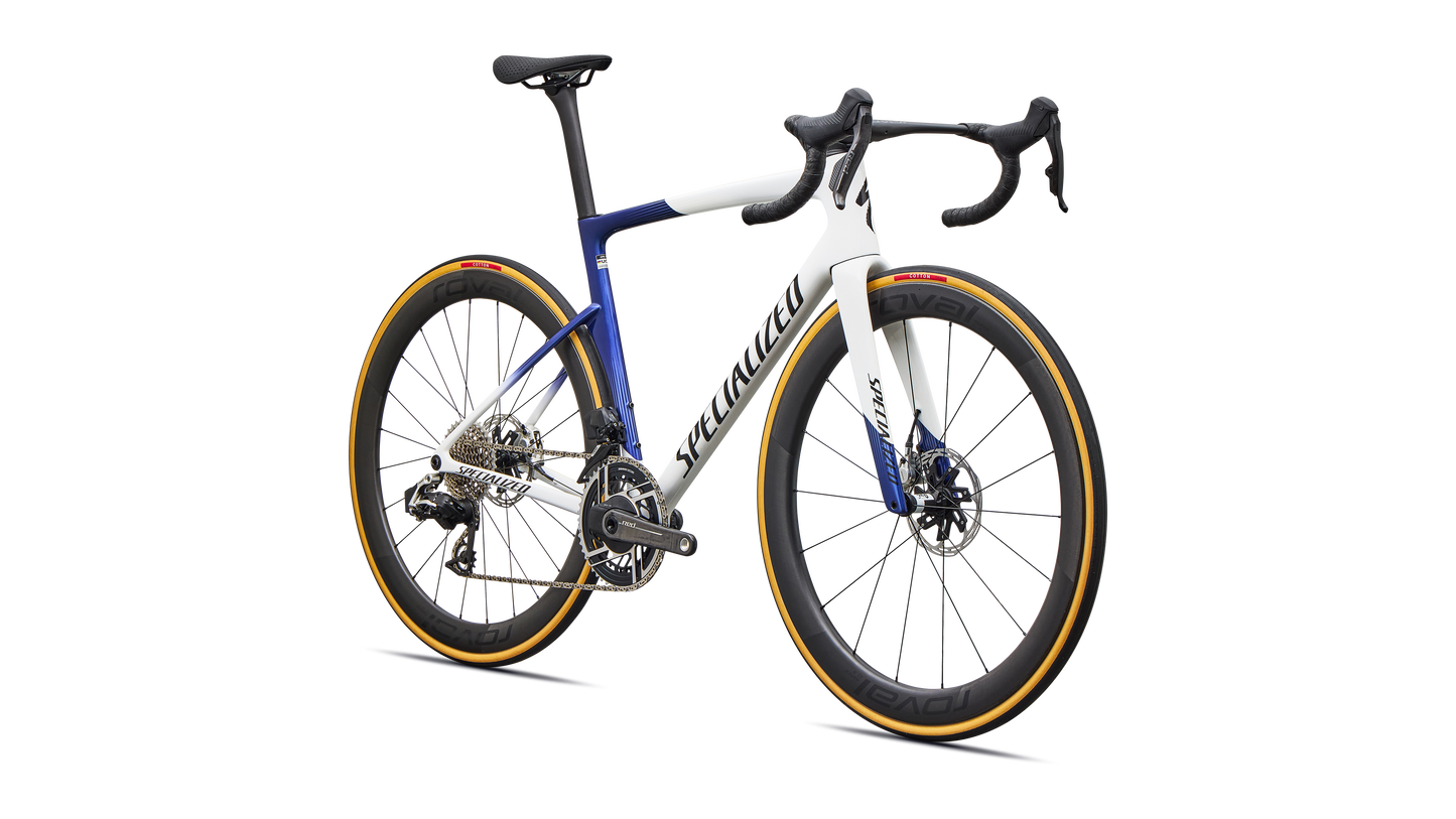 SPECIALIZED TARMAC SL9 S LEVEL Road Bike - WHITE/MAJOLICA BLUE METALLIC/OBSIDIAN METALLIC