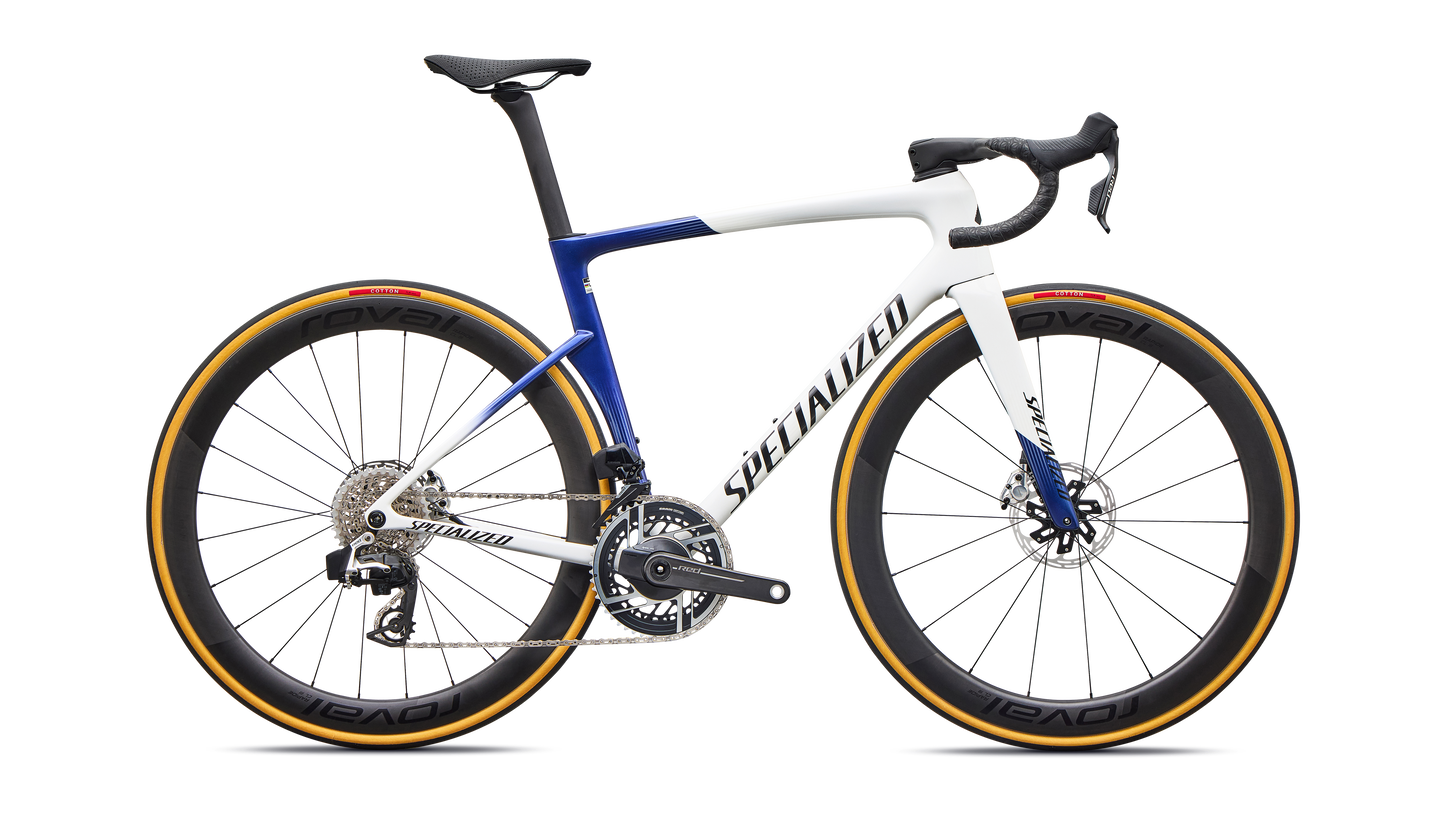SPECIALIZED TARMAC SL9 S LEVEL Road Bike - WHITE/MAJOLICA BLUE METALLIC/OBSIDIAN METALLIC