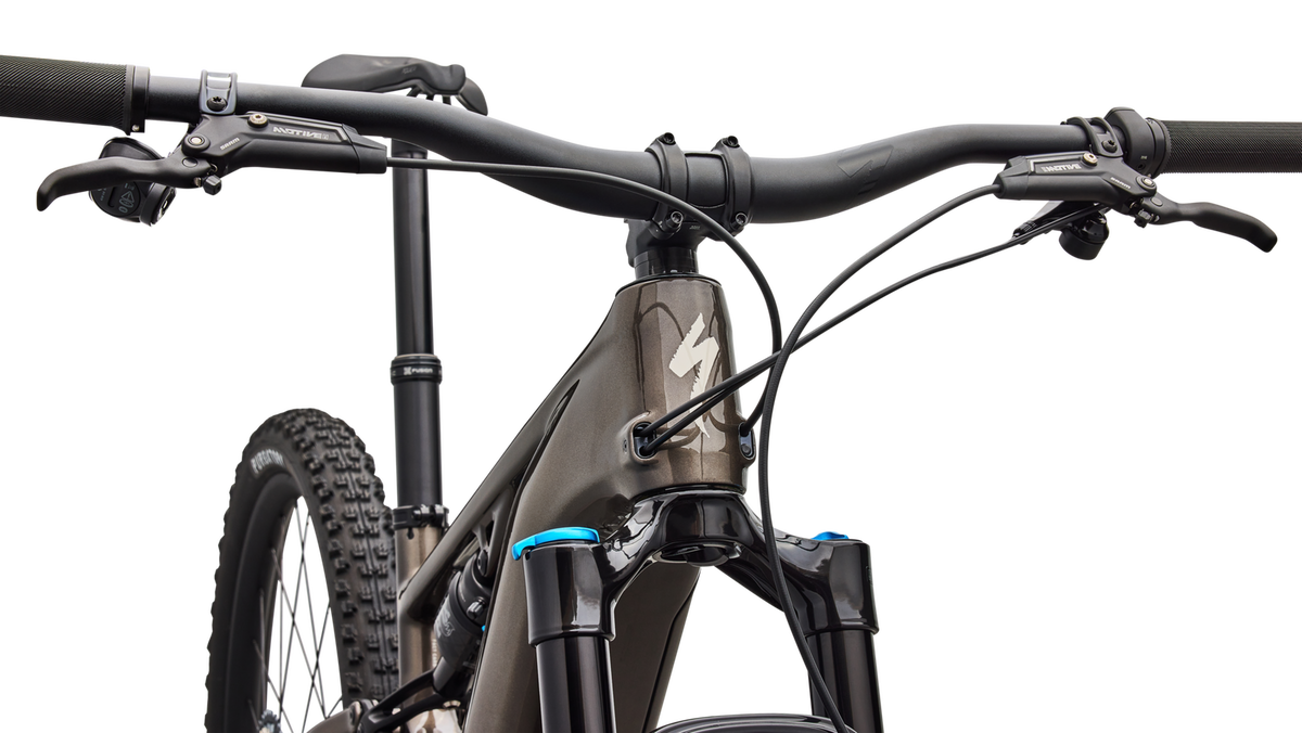 SPECIALIZED Turbo Levo R Comp Bicicleta elèctrica de muntanya - Gloss Gunmetal / Blanc Mountains