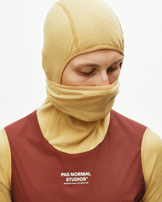 PAS NORMAL STUDIOS Men Thermal Hooded Windproof Base Layer - Camel / Marron