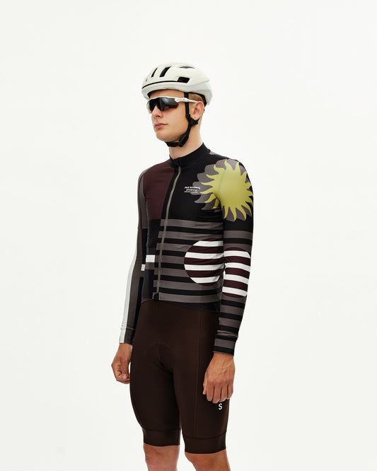 PAS NORMAL STUDIOS Hommes Mechanism Maillot manches longues - AOP International Dark Olive