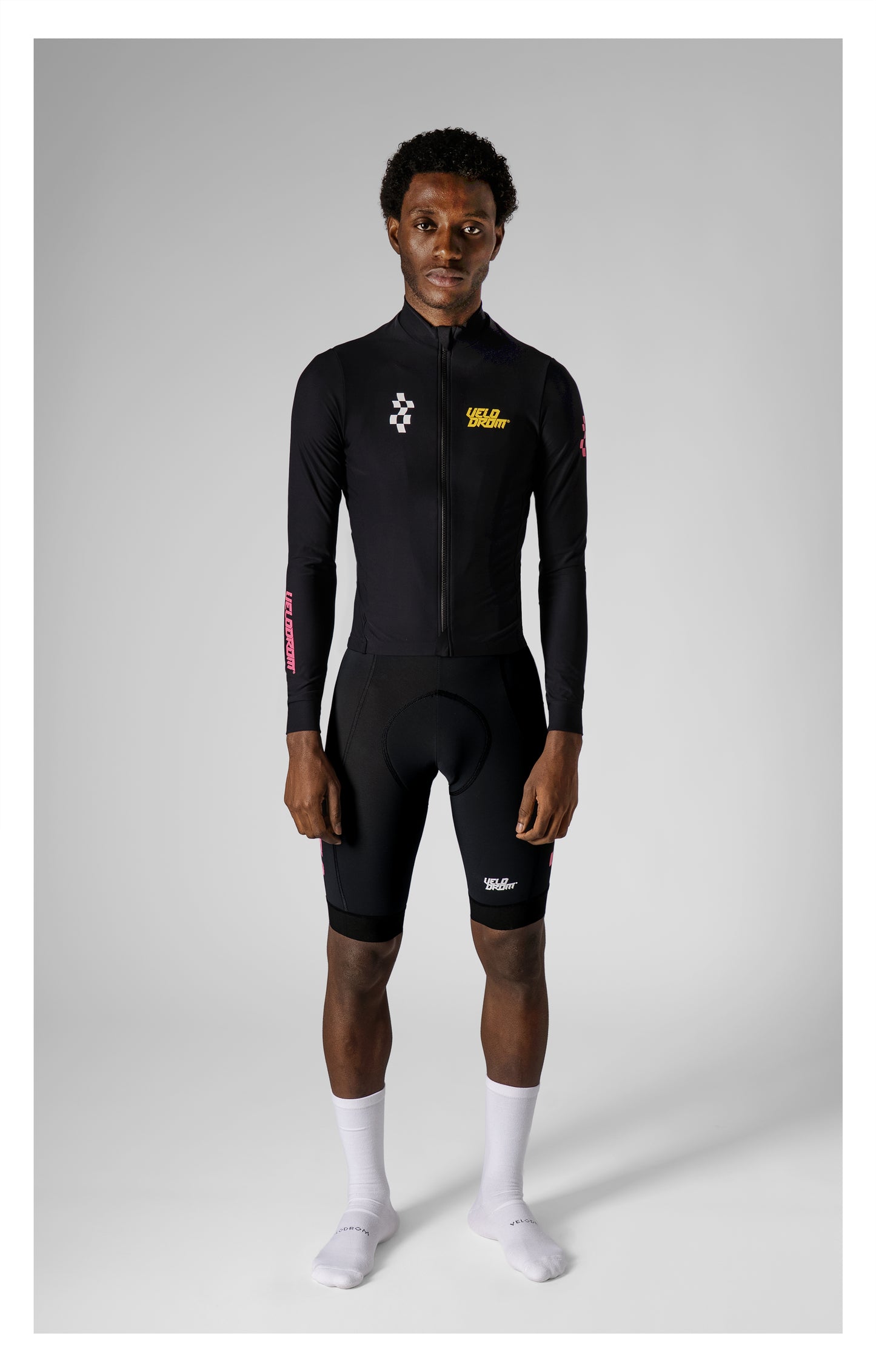 VELODROM RaceDay 3.0 Thermal Xperiment Manica lunga Maglia ciclismo - Nero/Yellow/Pink
