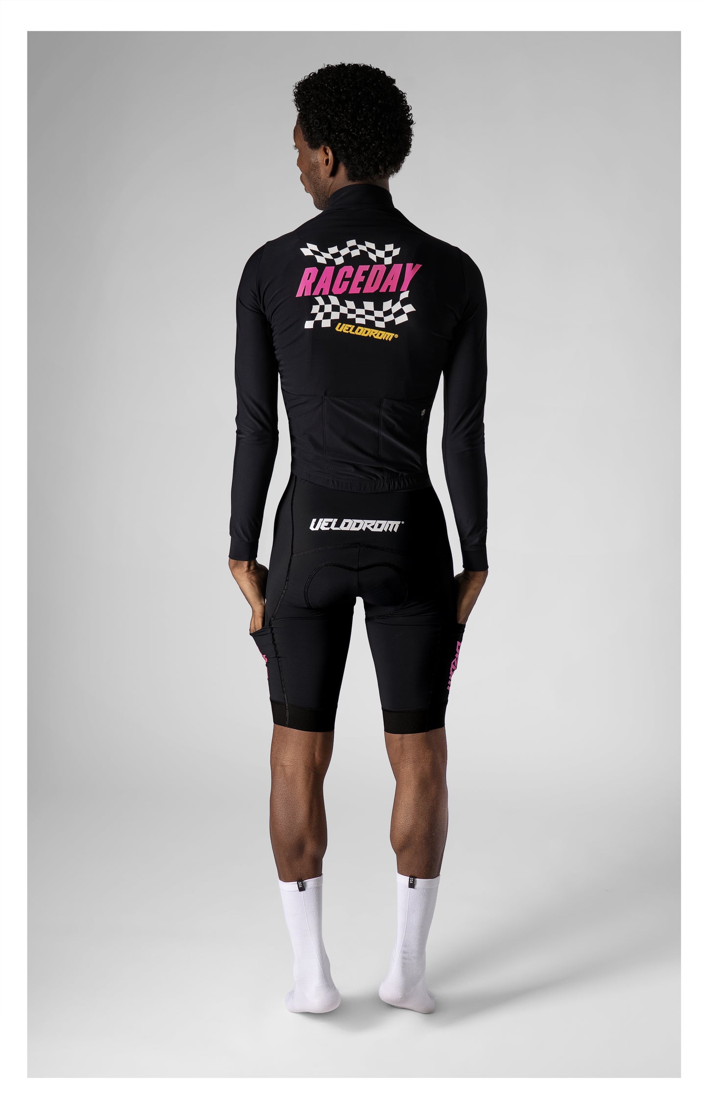 VELODROM RaceDay 3.0 Thermal Xperiment Manica lunga Maglia ciclismo - Nero/Yellow/Pink