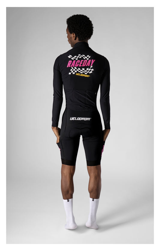 VELODROM RaceDay 3.0 Thermal Xperiment Lange mouwen Fietsshirt - Zwart/Yellow/Pink