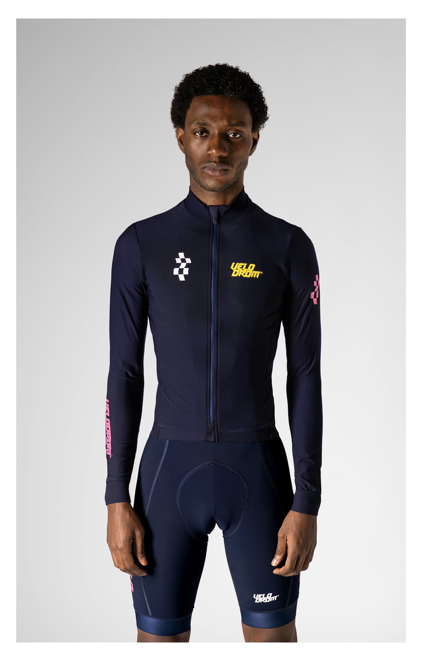 VELODROM RaceDay 3.0 Thermal Xperiment Langærmet trøje - Navy/Yellow