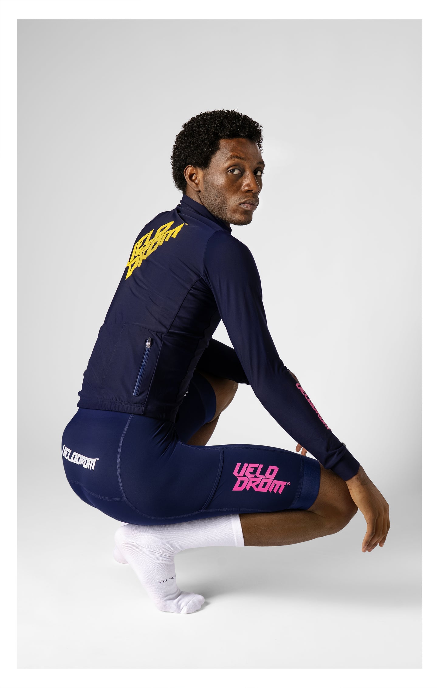 VELODROM RaceDay 3.0 Thermal Xperiment Langærmet trøje - Navy/Yellow