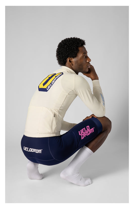 VELODROM RaceDay 3.0 Thermal Xperiment Fietsshirt lange mouwen - Off White/Pink/Yellow