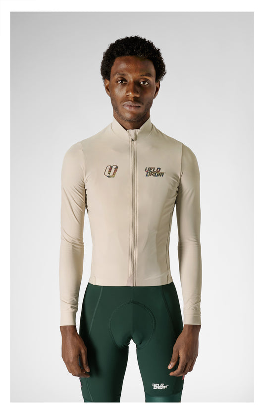 VELODROM RaceDay 3.0 Thermal Txtr Fietsshirt lange mouwen - Sand/Peacock Graphic