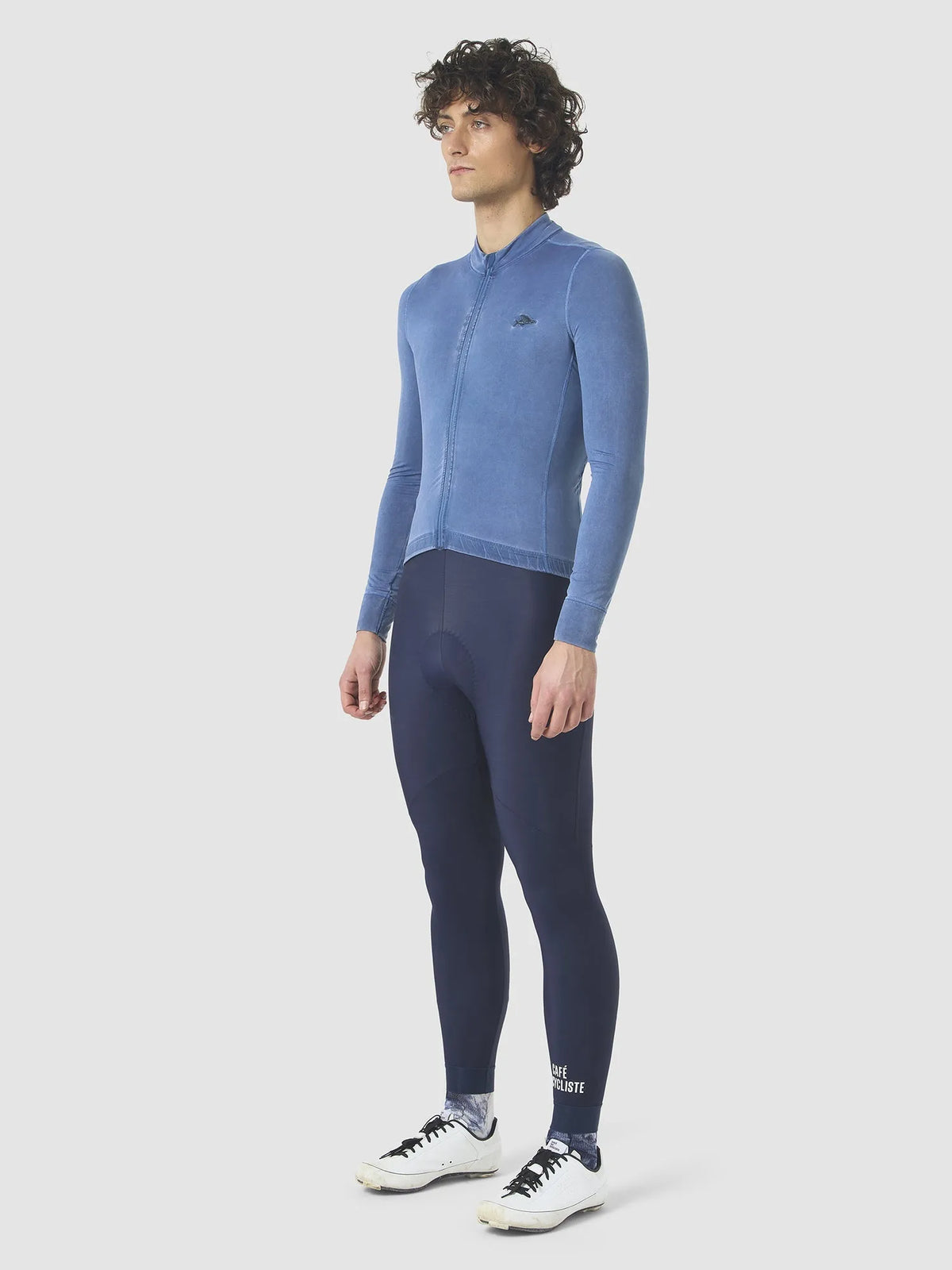 CAFÉ DU CYCLISTE Charlie Long Sleeve Jersey - Custom Dye Navy