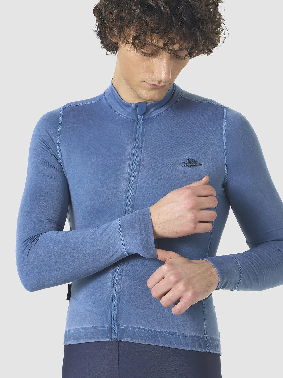 CAFÉ DU CYCLISTE Charlie Long Sleeve Jersey - Custom Dye Navy