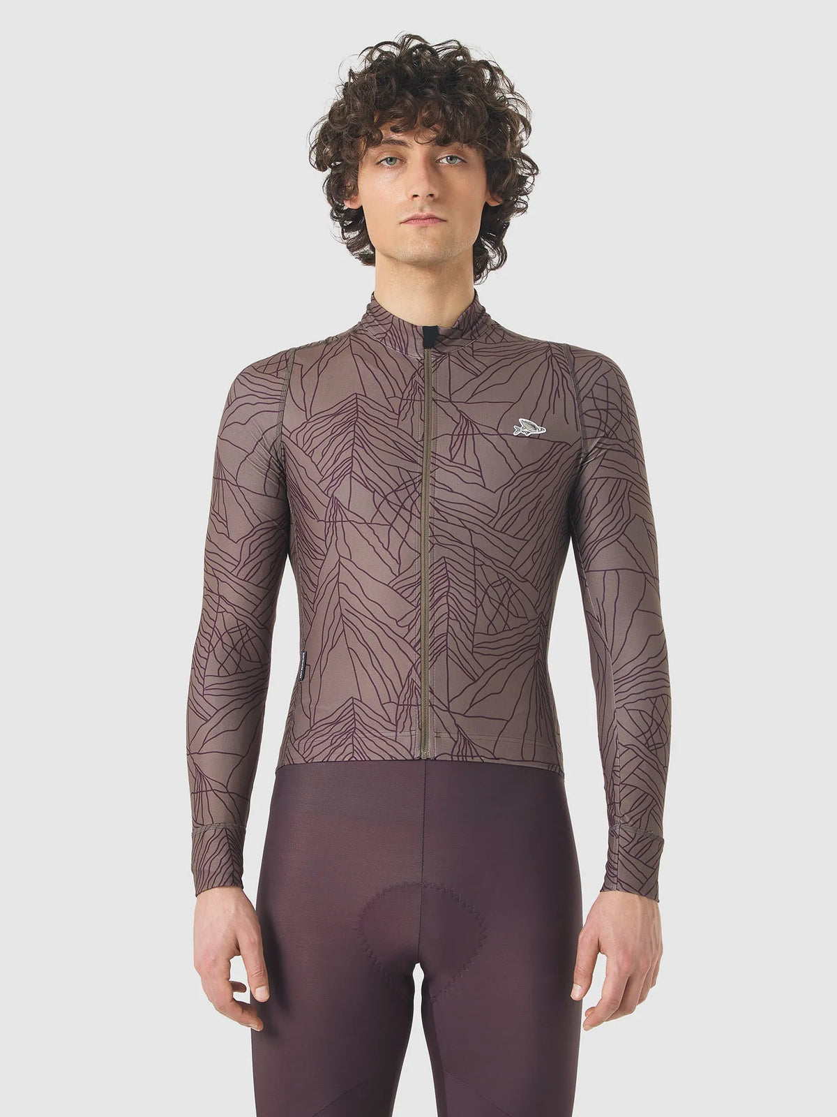CAFÉ DU CYCLISTE Charlie Merveilles Long Sleeve Jersey - Red Moss on Carob