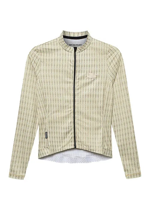 CAFÉ DU CYCLISTE Constance Merveilles Long Sleeve Jersey - Hay Green Puddle