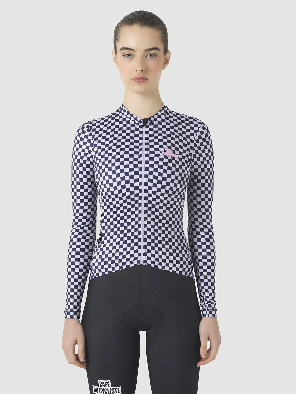 CAFÉ DU CYCLISTE Constance Women Long Sleeve Jersey - Grey Purple
