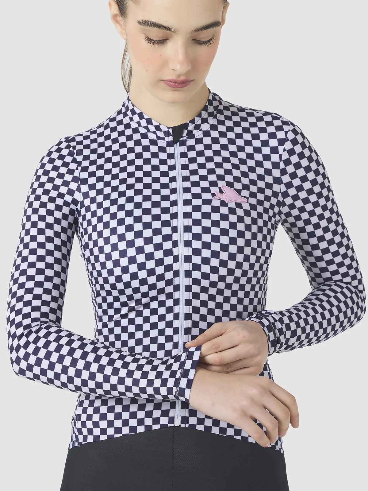 CAFÉ DU CYCLISTE Constance Women Long Sleeve Jersey - Grey Purple