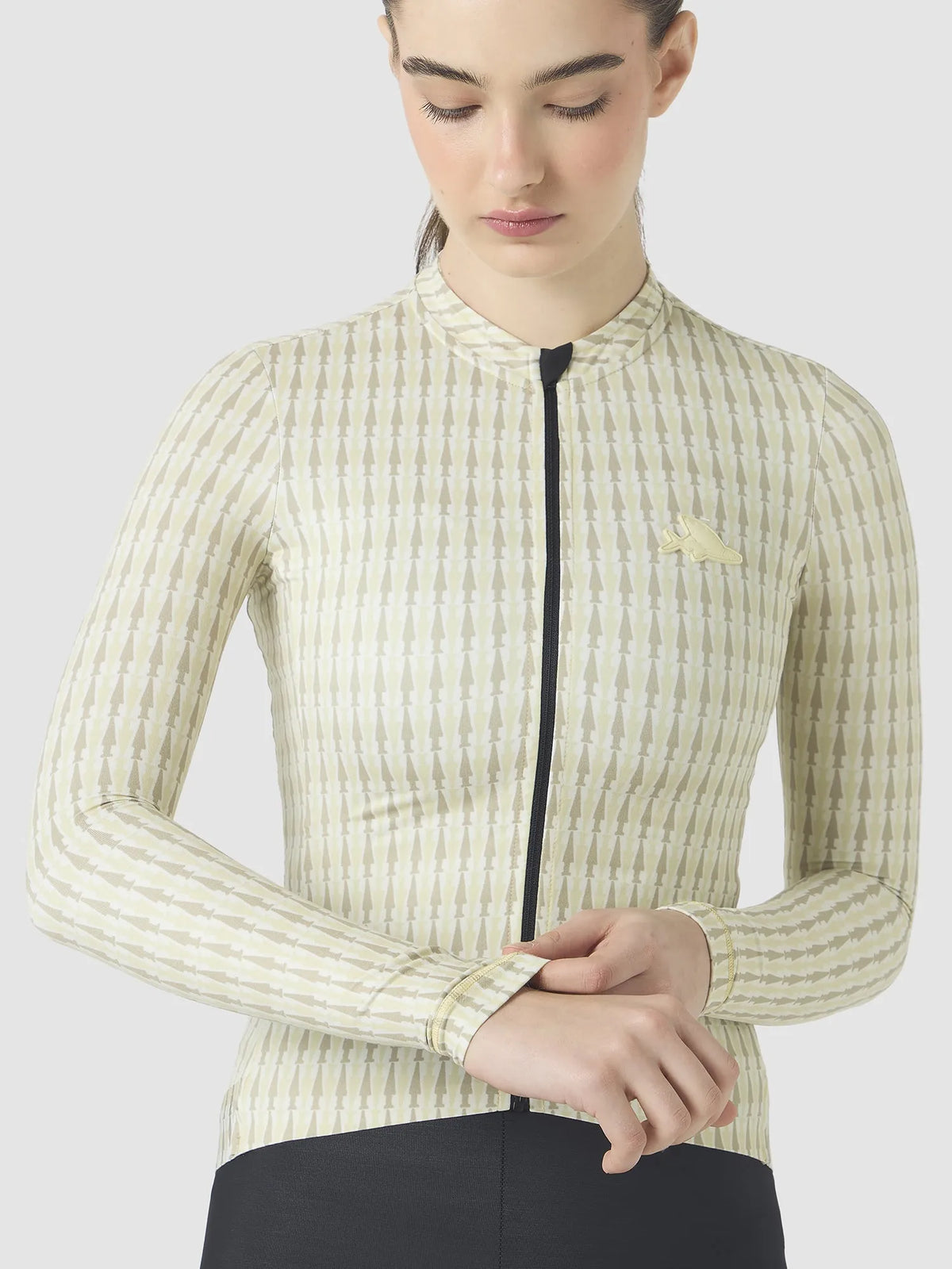 CAFÉ DU CYCLISTE Constance Merveilles Women Long Sleeve Jersey - Hay Green Puddle