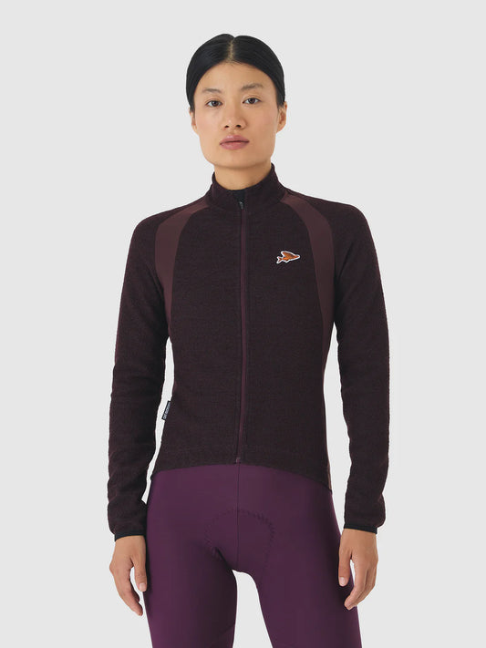 CAFE DU CYCLISTE Marguerite V2 Manga Larga Maillot ciclismo Chica - Quetsche