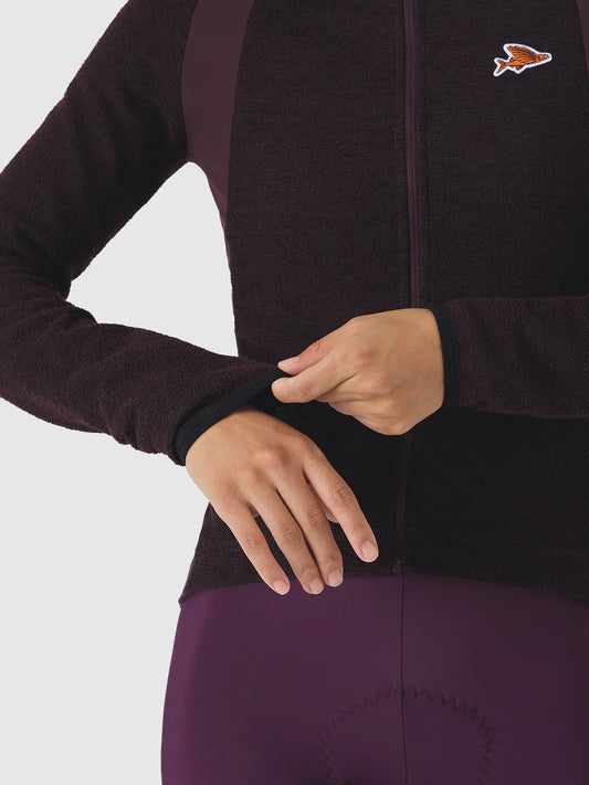 CAFE DU CYCLISTE Marguerite V2 Manga Larga Maillot ciclismo Chica - Quetsche