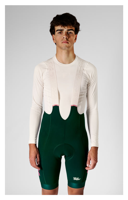 VELODROM Raceday 3.0 Cargo Culotte Ciclismo - Pine Green/Pink