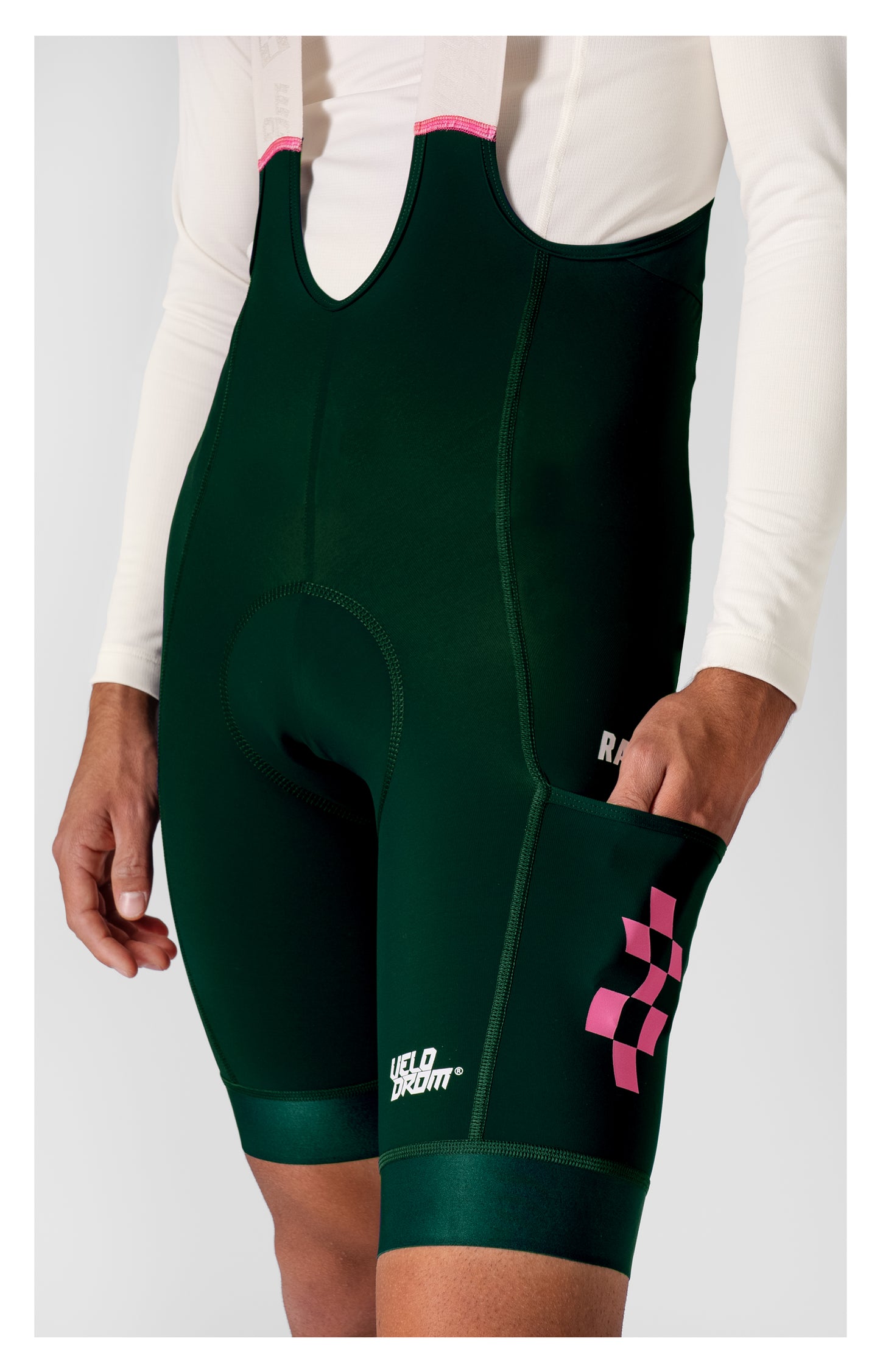 VELODROM Raceday 3.0 Cargo Culotte amb tirants - Pine Green/Pink