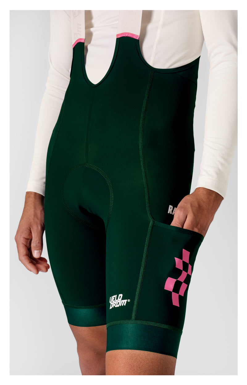 VELODROM Raceday 3.0 Cargo Salopette da ciclismo - Pine Green/Pink