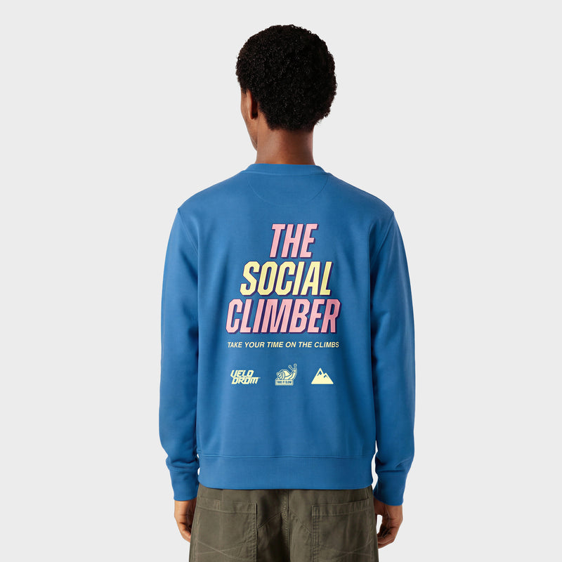 VELODROM Sweatshirt The Social Climber - Blue/Pink/Yellow