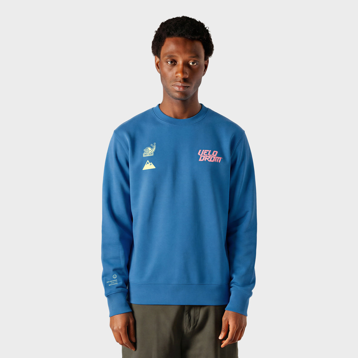 VELODROM Sweatshirt The Social Climber - Blå/Rosa/Gul