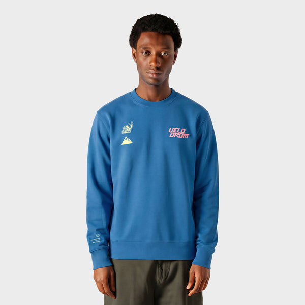 VELODROM Sweatshirt The Social Climber - Blå/Rosa/Gul