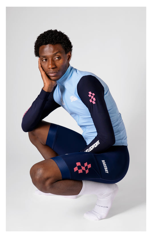 VELODROM RaceDay 3.0 Thermal Fietsshirt lange mouwen - Light Blue/Dark Navy Dual Sleeves