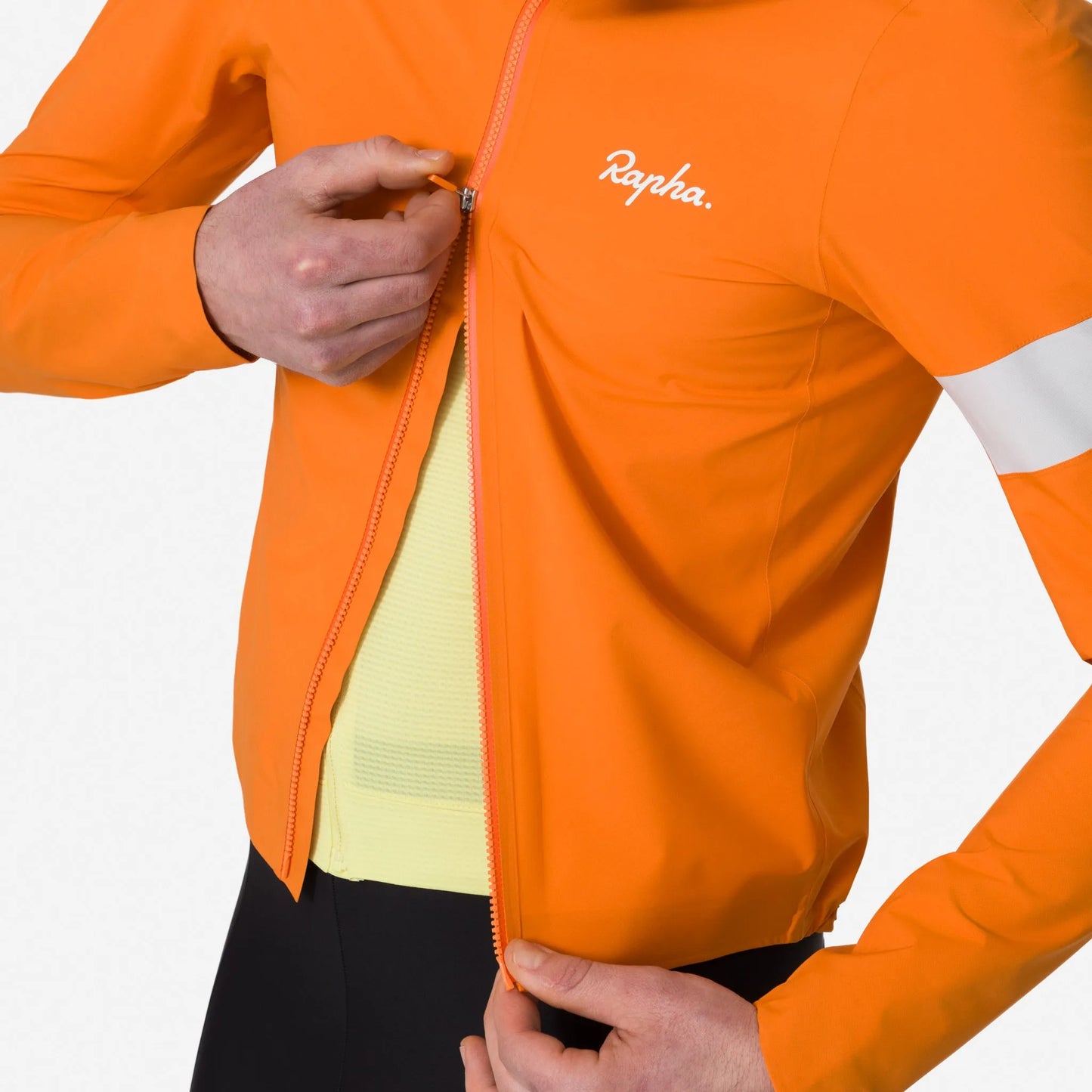 RAPHA CORE Regenjacke III - BRIGHT ORANGE/Weiß