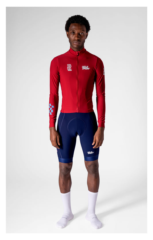 VELODROM RaceDay 3.0 Thermal Fietsshirt lange mouwen - Burgundy