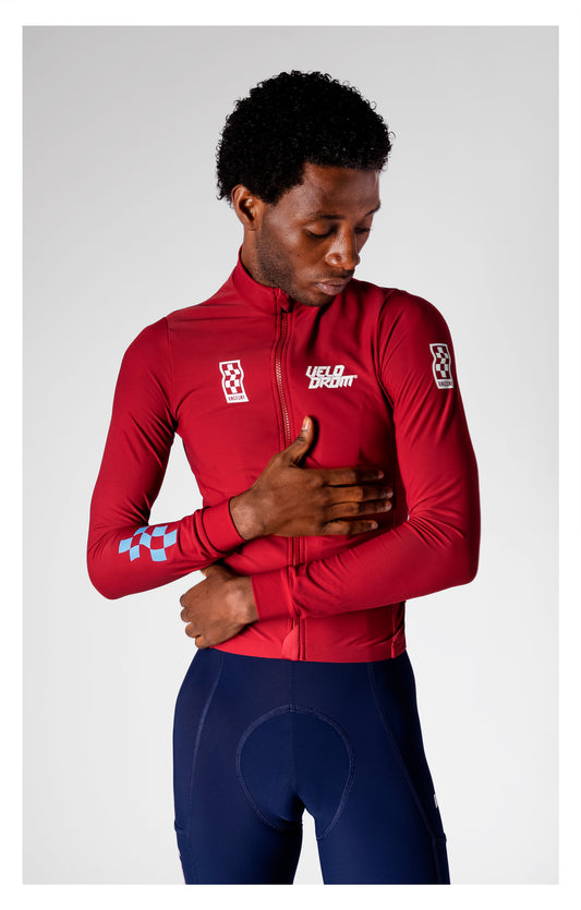 VELODROM RaceDay 3.0 Thermal Fietsshirt lange mouwen - Burgundy