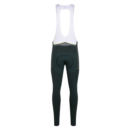 RAPHA Brevet Cargo Winter Tights Dark Forest/Chartreuse - back