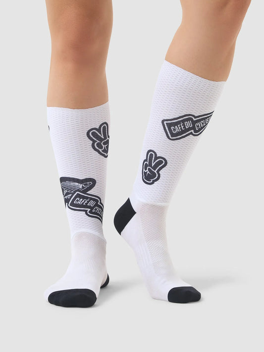 CAFÉ DU CYCLISTE Aero Socks - Black White