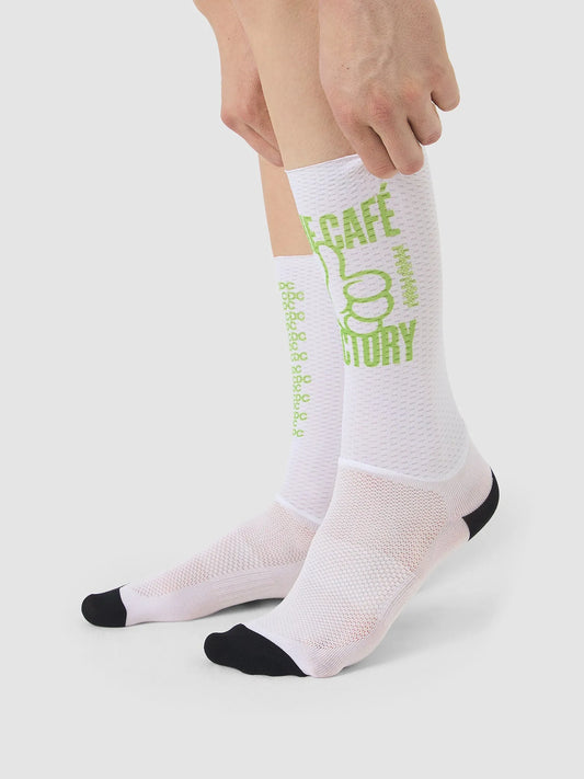 CAFÉ DU CYCLISTE Aero Socks - Lime White
