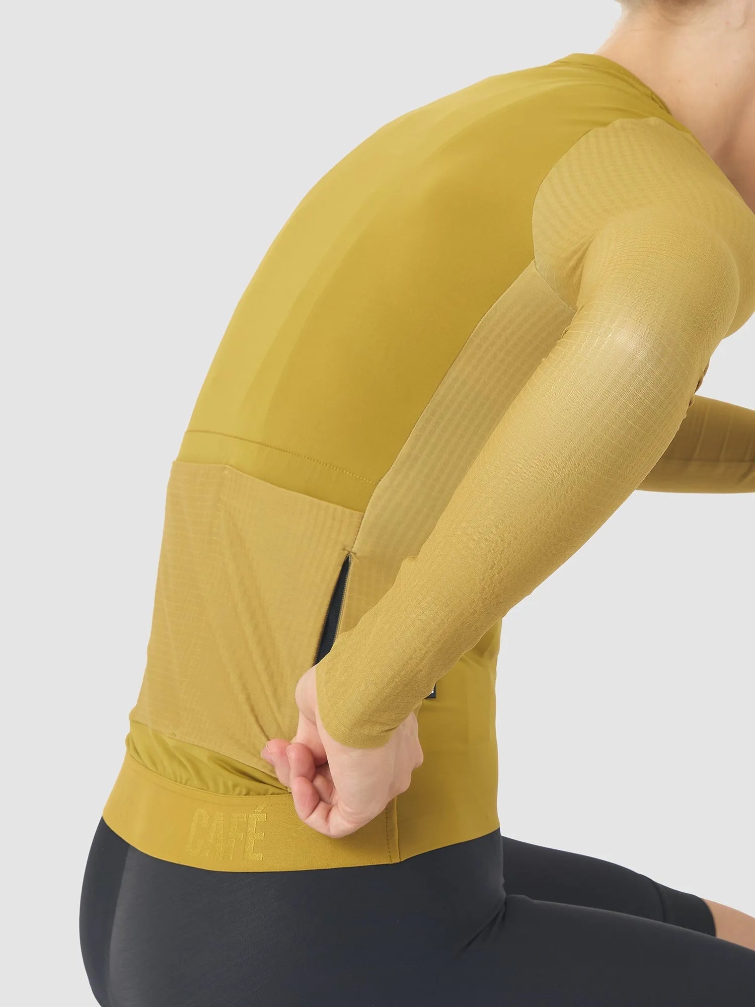 CAFE DU CYCLISTE Andrea Women's LS Jersey - Golden Olive