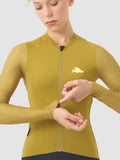 CAFE DU CYCLISTE Andrea Women's LS Jersey - Golden Olive