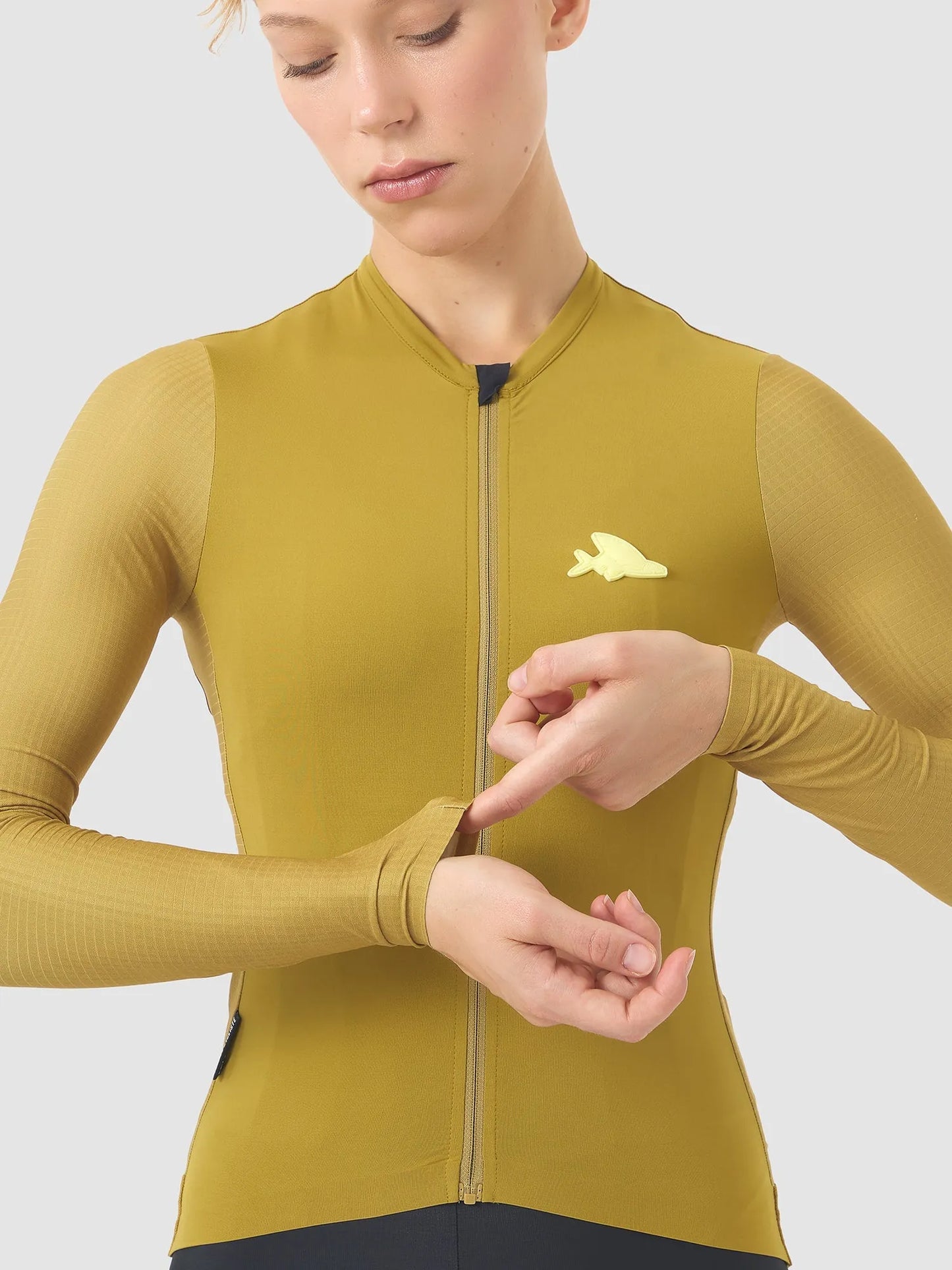 CAFE DU CYCLISTE Andrea Women's LS Jersey - Golden Olive