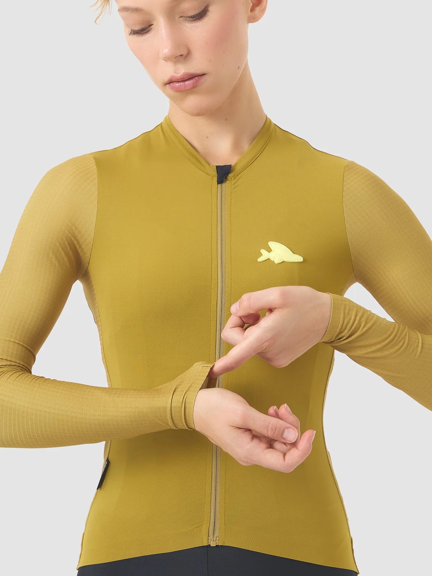 CAFE DU CYCLISTE Andrea Women's LS Jersey - Golden Olive