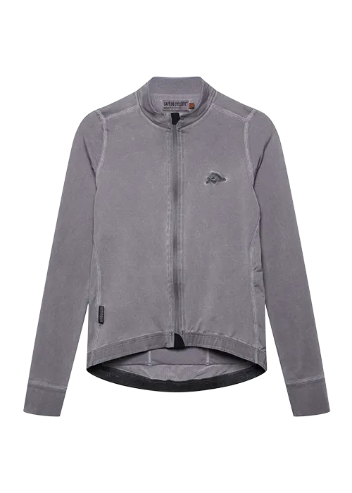 CAFE DU CYCLISTE Charlie Brushed Women Long Sleeve Jersey - Cold Dye Charcoal