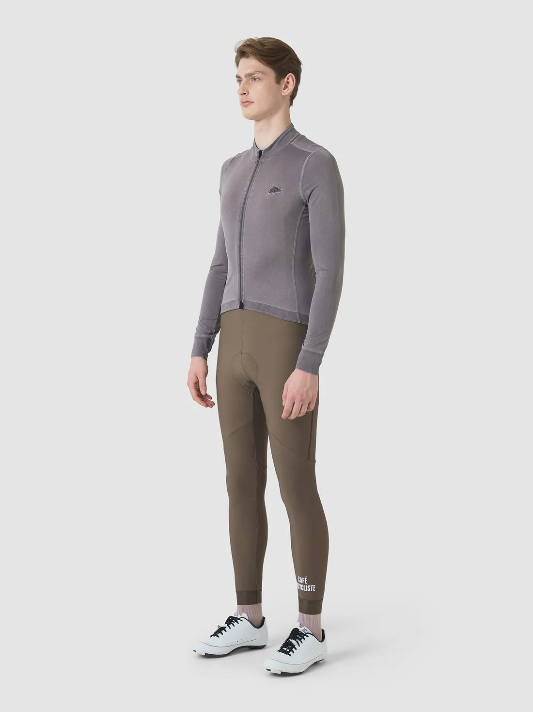 CAFE DU CYCLISTE Charlie Long Sleeve Brushed Jersey - Cold Dye Charcoal