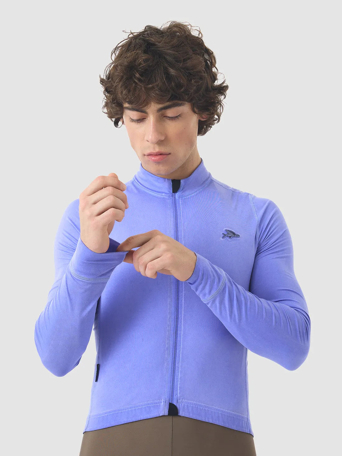 CAFE DU CYCLISTE Charlie Long Sleeve Brushed Jersey - Cold Dye Verbena