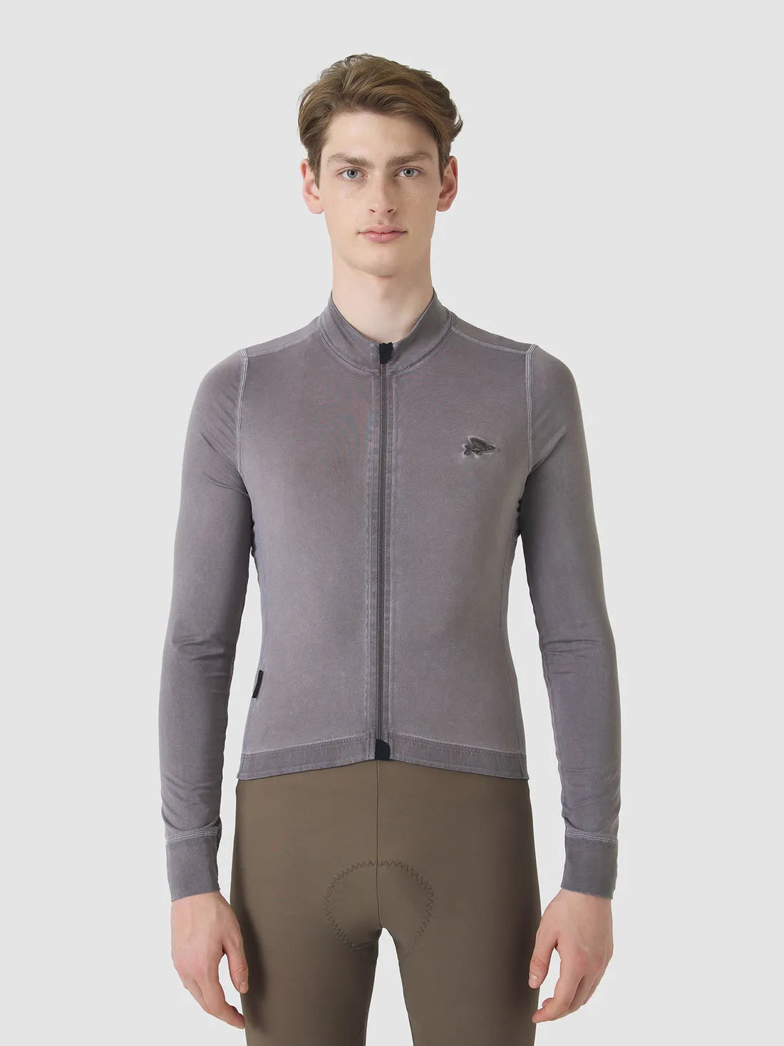 CAFE DU CYCLISTE Charlie Long Sleeve Brushed Jersey - Cold Dye Charcoal