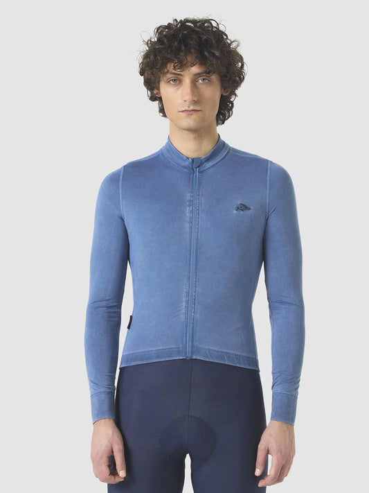 CAFÉ DU CYCLISTE Charlie Long Sleeve Jersey - Custom Dye Navy