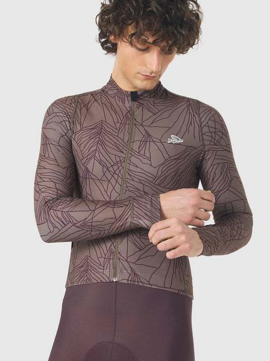 CAFÉ DU CYCLISTE Charlie Merveilles Long Sleeve Jersey - Red Moss on Carob
