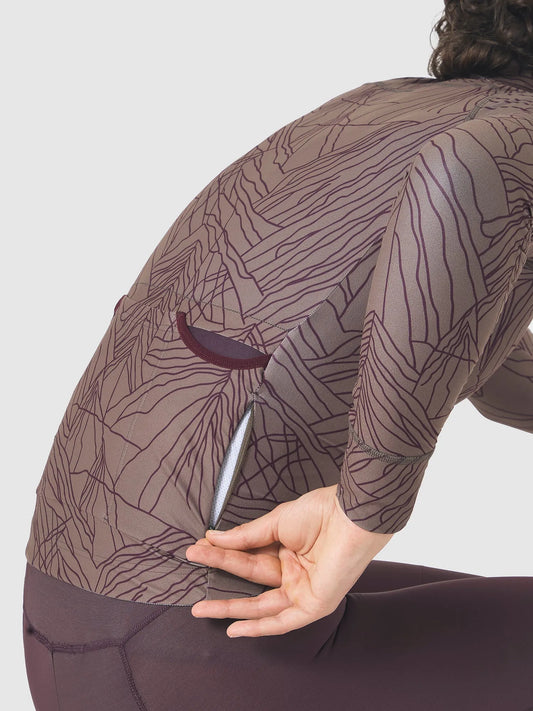 CAFÉ DU CYCLISTE Charlie Merveilles Long Sleeve Jersey - Red Moss on Carob