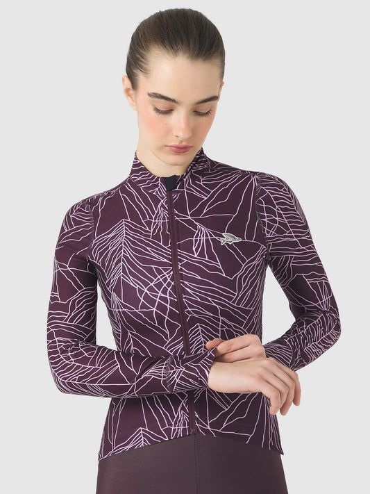 CAFÉ DU CYCLISTE Charlie Merveilles Women Long Sleeve Jersey - Pink Red Moss