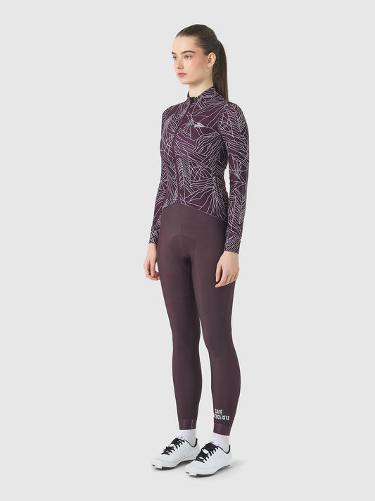 CAFÉ DU CYCLISTE Charlie Merveilles Women Long Sleeve Jersey - Pink Red Moss