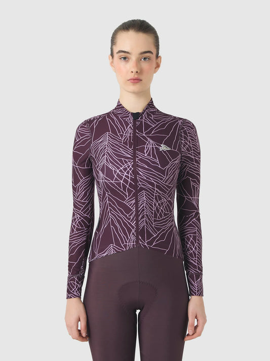 CAFÉ DU CYCLISTE Charlie Merveilles Women Long Sleeve Jersey - Pink Red Moss