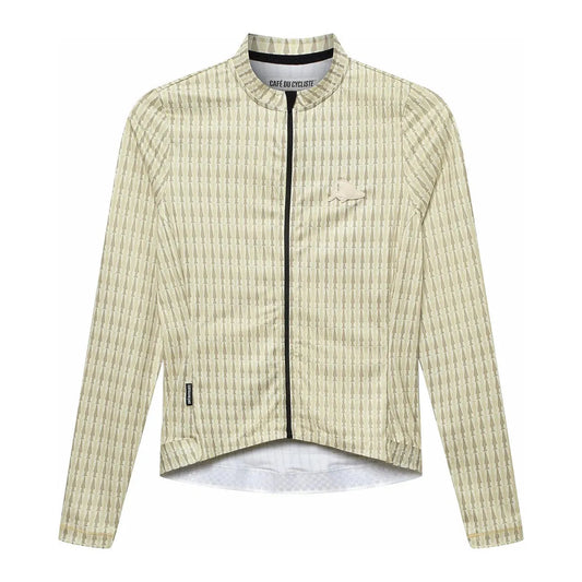 CAFÉ DU CYCLISTE Constance Merveilles Long Sleeve Jersey - Hay Green Puddle
