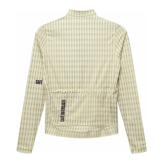 CAFÉ DU CYCLISTE Constance Merveilles Long Sleeve Jersey - Hay Green Puddle